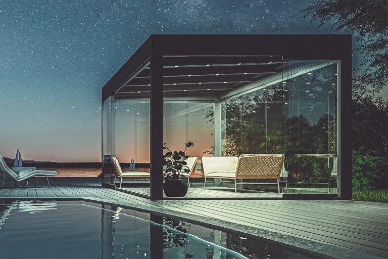 Glasdächer von Sunparadise: CUBO bei Nacht