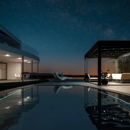 Glasdächer von Sunparadise: CUBO bei Nacht